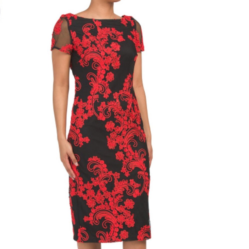 NWT JS Collections black and red dress, 4